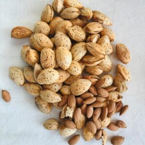 Kashmiri Almond Nuts and Kernels on White Surface